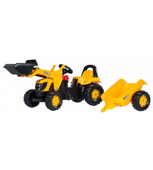 Трактор с педалями и прицепом Rolly Toys Rolly KID JCB 023837