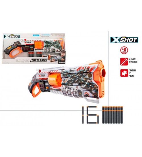 X-Shot Lock Blaster Пистолет с 16 порол. пульками CB47144