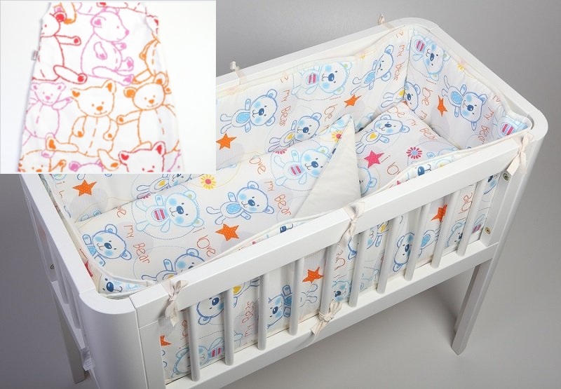 Бортик-охранка для кроватки 300 см TROLL Teddy Orange 3 side Bumper for cot