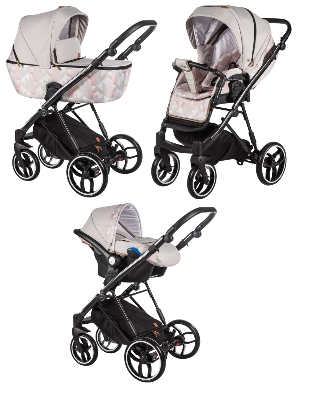 Baby Merc La Rosa LRL/LN11/B Детская коляска 3 в 1