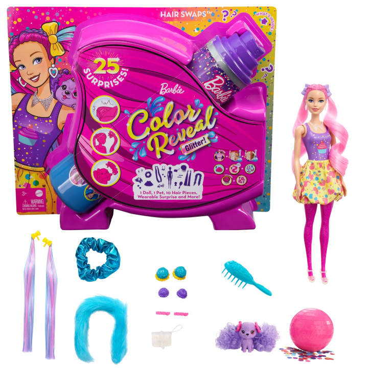 Barbie Color Reveal Hair Feature Playset кукла HBG38-2