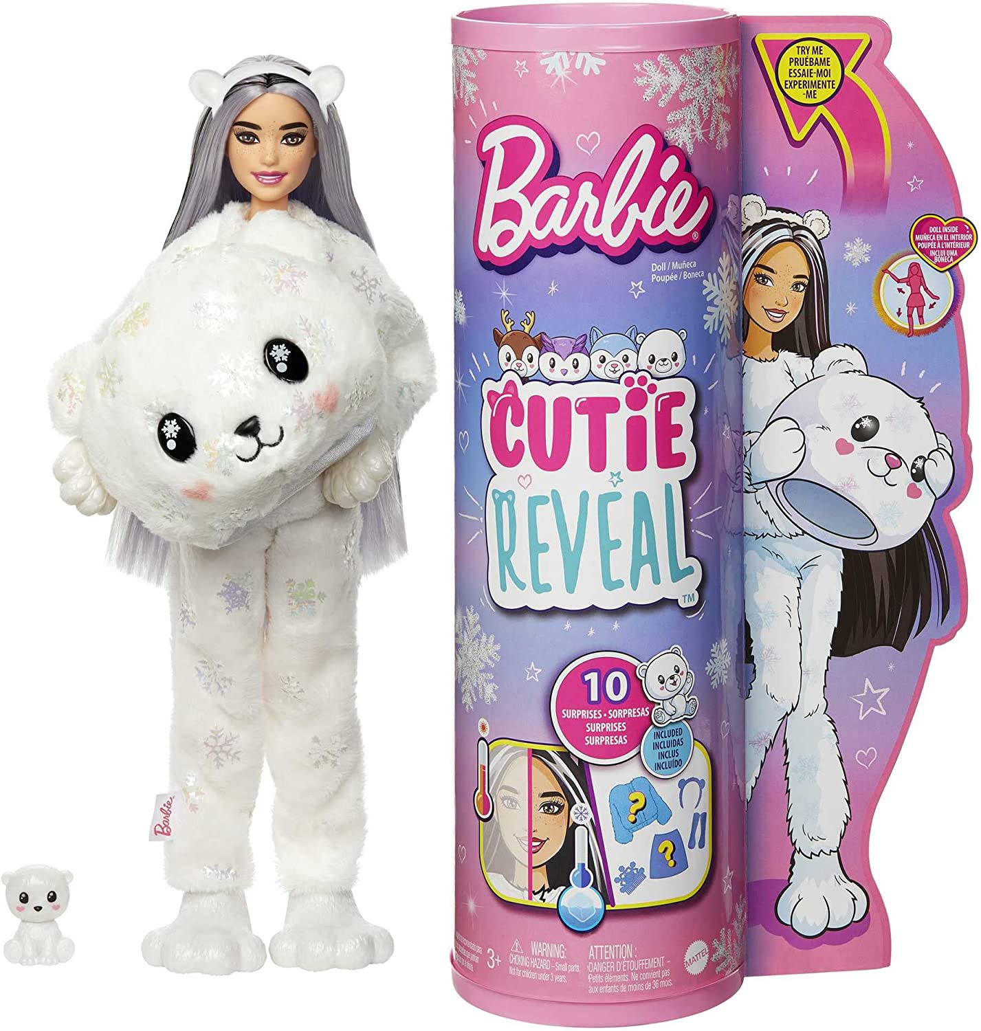 Barbie Cutie Reveal Doll Polar Bear кукла HJL64