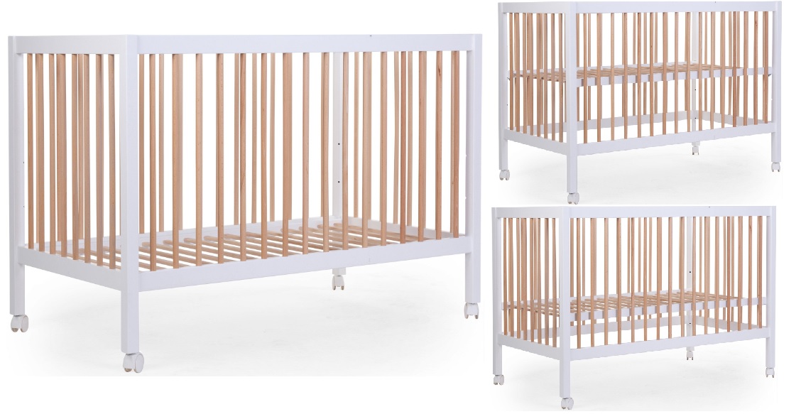 Детская кроватка 60x120 см Childhome Cot 97 White Natural