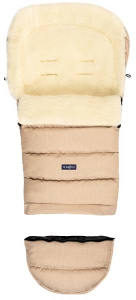 Спальный мешок для коляски на овечьей шерсти Zaffiro iGROW Wool Melange beige