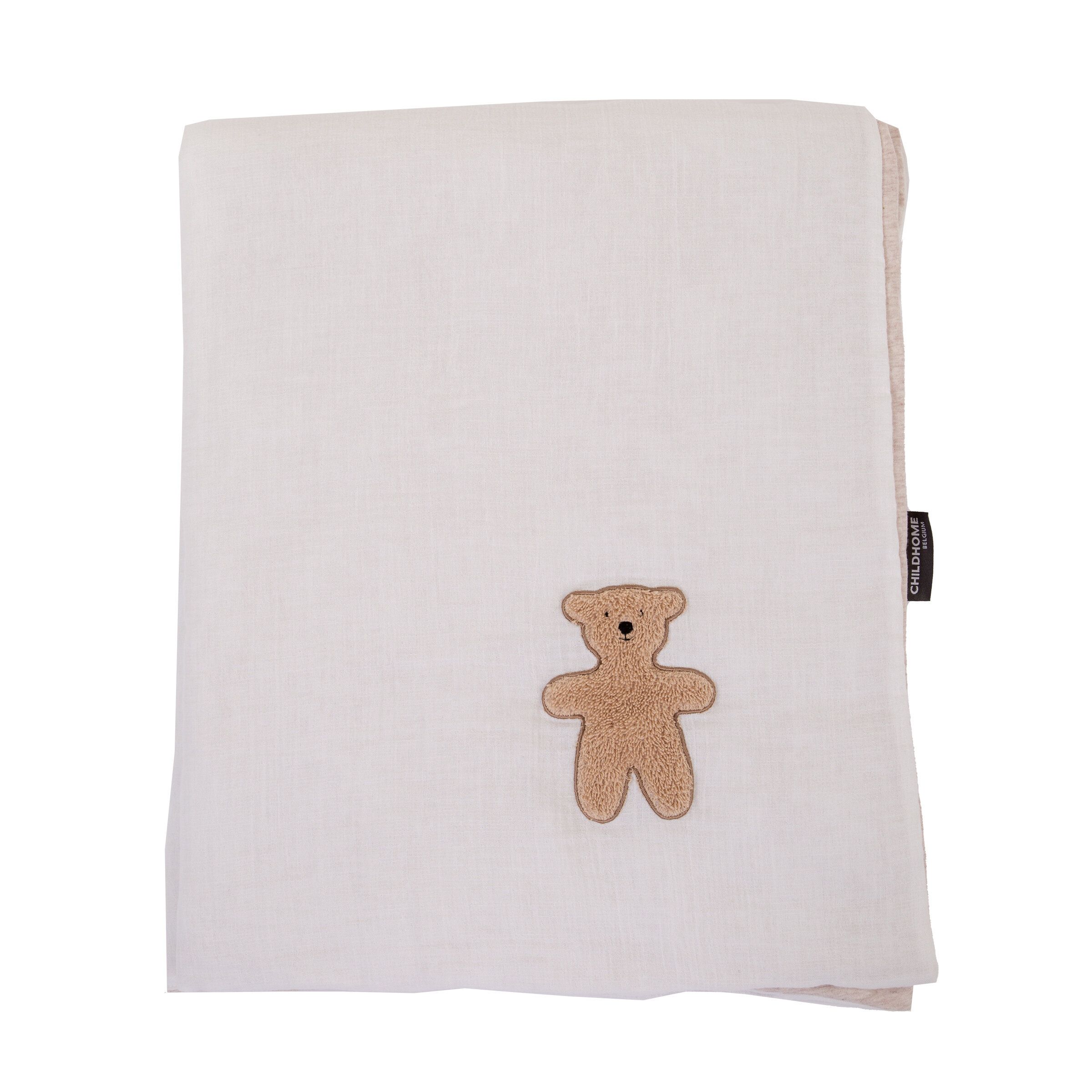 Детское Одеяло Двустороннее 80x100 см Childhome Jersey Melange Beige Muslin Teddy