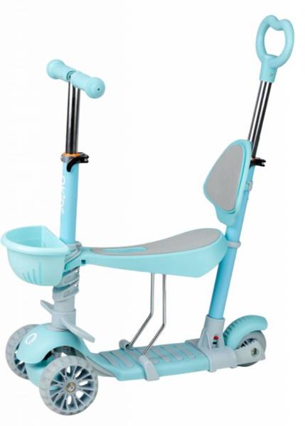 Трехколесный самокат c ручкой Qkids 3in1 Blue