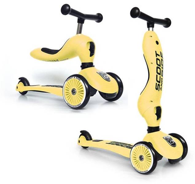 Трехколесный cамокат c сиденьем Scootandride Highwaykick 2in1 Lemon