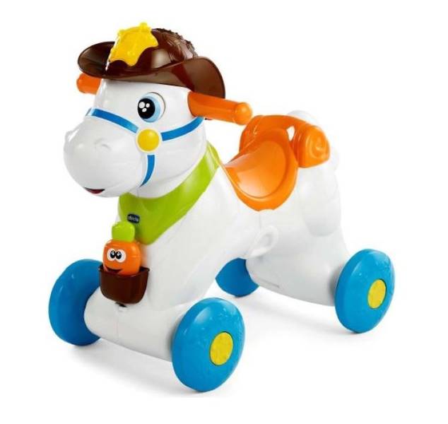 Chicco Baby Rodeo Boy лошадка-качалка с колесиками 2в1