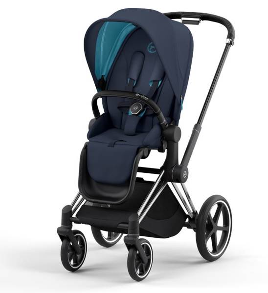 Cybex e-Priam Nautical Blue Chrome black frame Прогулочная коляска