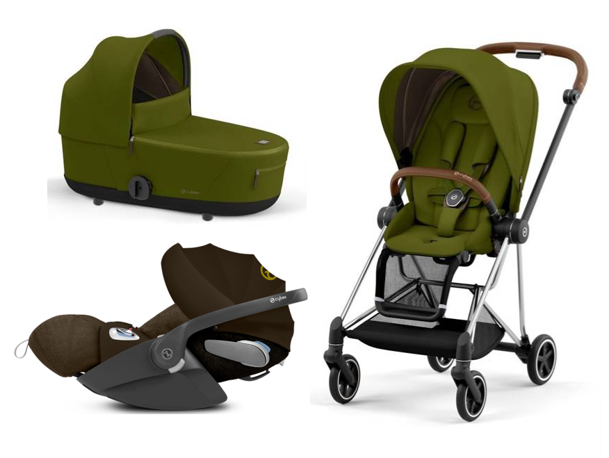 Cybex Mios 3.0 Khaki Green Plus + Cloud Z i-Size + Chrome Brown frame Детская коляска 3in1