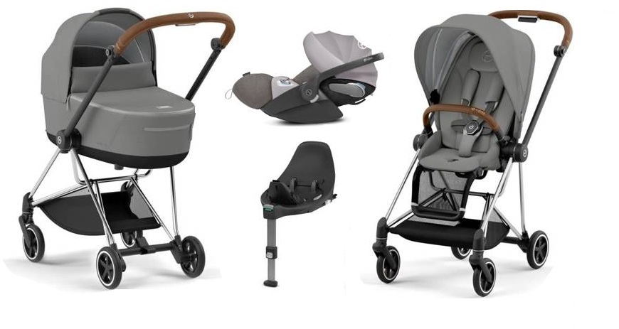 Cybex Mios 3.0 Soho Grey + Cloud Z I-Size + Chrome Brown frame Детская коляска 4in1