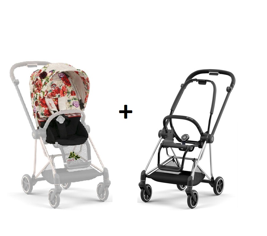 Cybex Mios Spring Blossom Light + Chrome Black Frame Прогулочная коляска