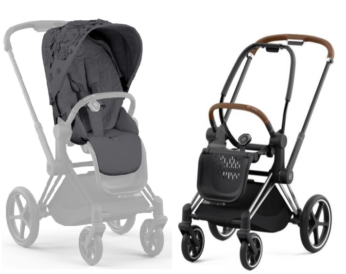 Cybex Priam 4.0 Dream Grey Simply Flowers + Chrome brown frame Прогулочная коляска