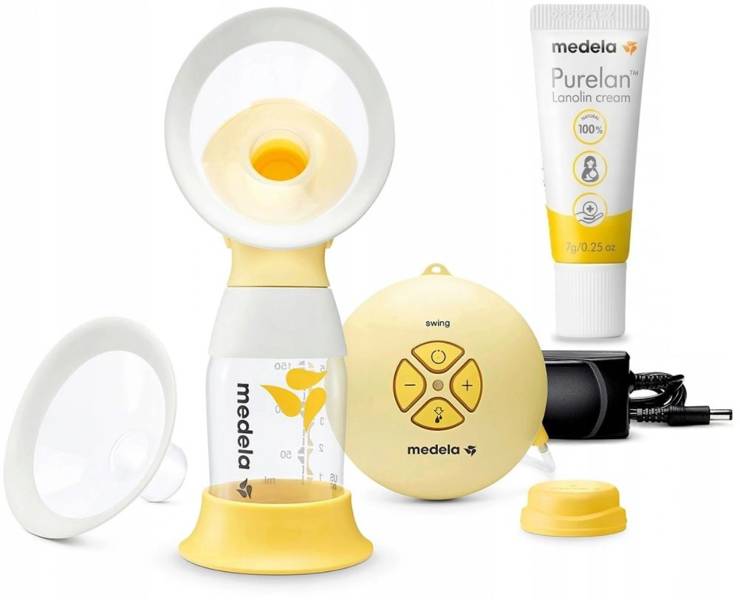 Электрический молокоотсос Medela Swing Flex + крем для сосков Purelan Lanolin