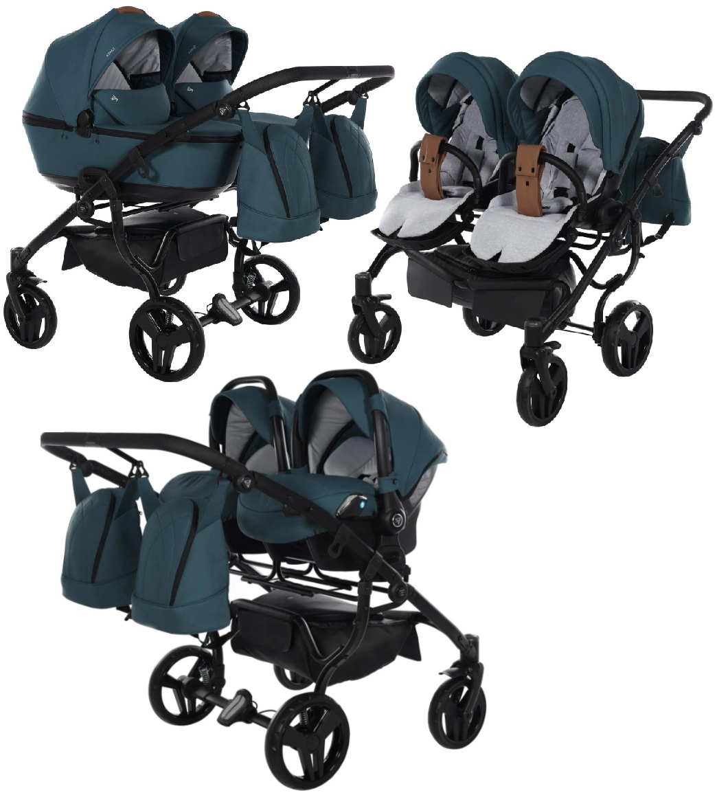 Junama Space Duo 03 Blue Коляска для двойняшек 3in1