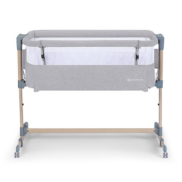 KinderKraft Neste Air Grey wood Кроватка для комфортного совместного сна 2in1