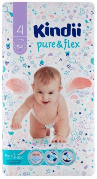 Kindii Pure&Flex подгузники 4 размер 54 шт.