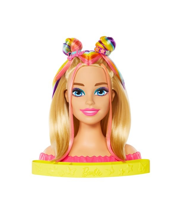 Голова куклы для стилизации Barbie Blonde Rainbow Hair HMD78