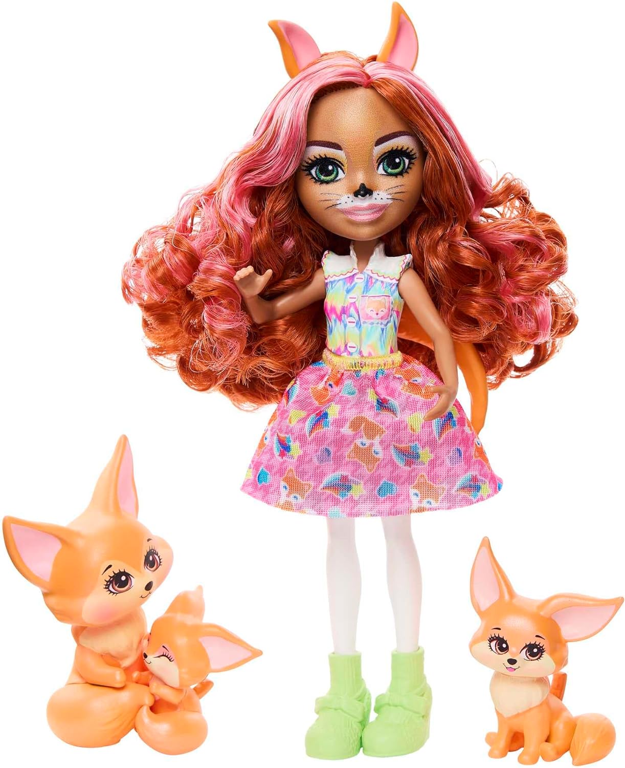 Mattel Enchantimals Glam Party Fennec Fox Family HNT60 Кукла с животными