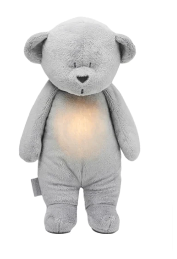 Moonie Organic HUMMING BEAR Silver 2in1 Ночник Мишка для сна с розовым шумом