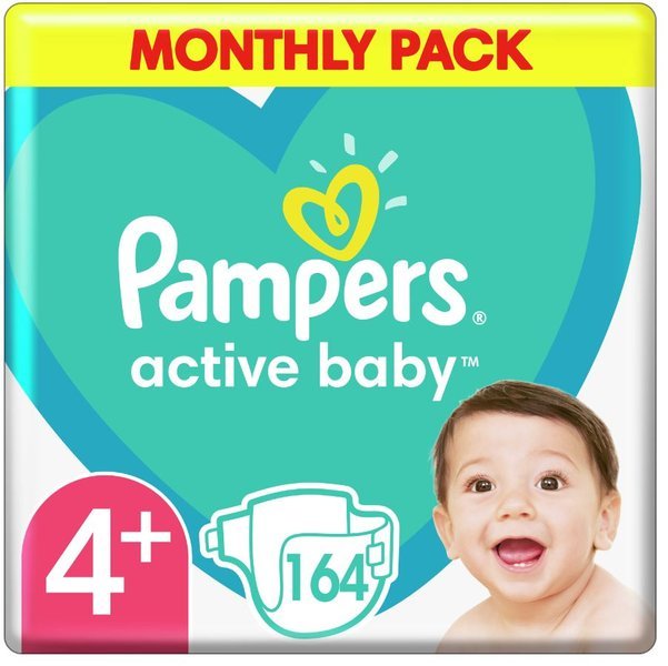 Pampers Active Baby подгузники 4+ размер 164 шт.