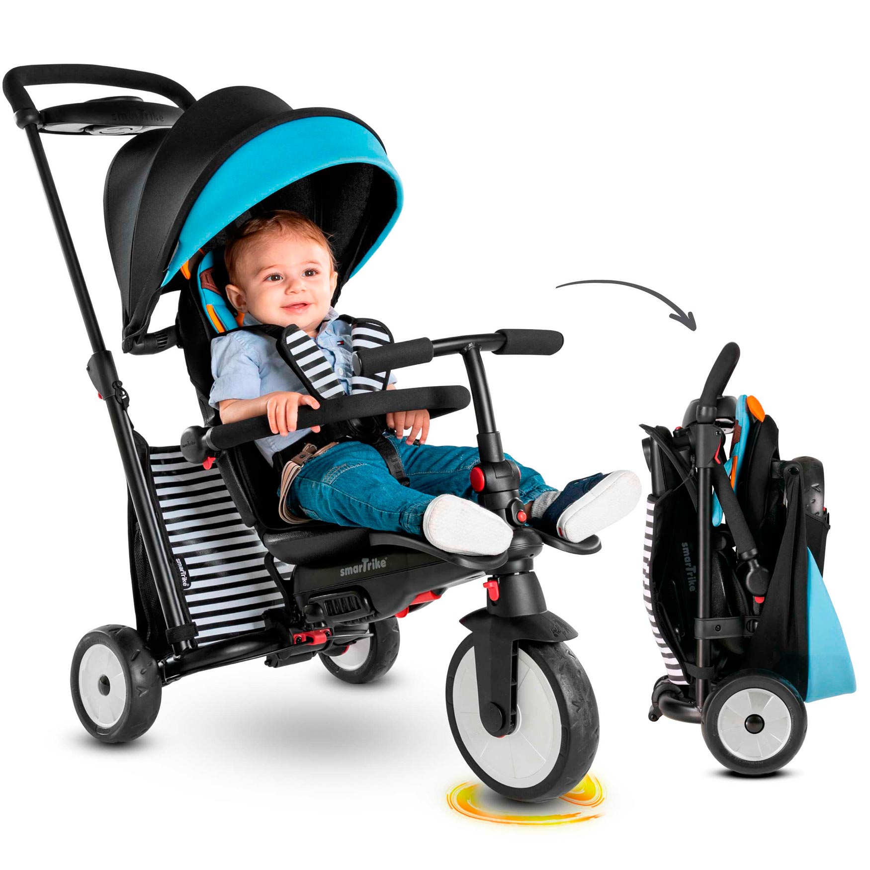 Smartrike Folding Trike 7in1 STR 5 Squirrel blue Детский трехколесный велосипед