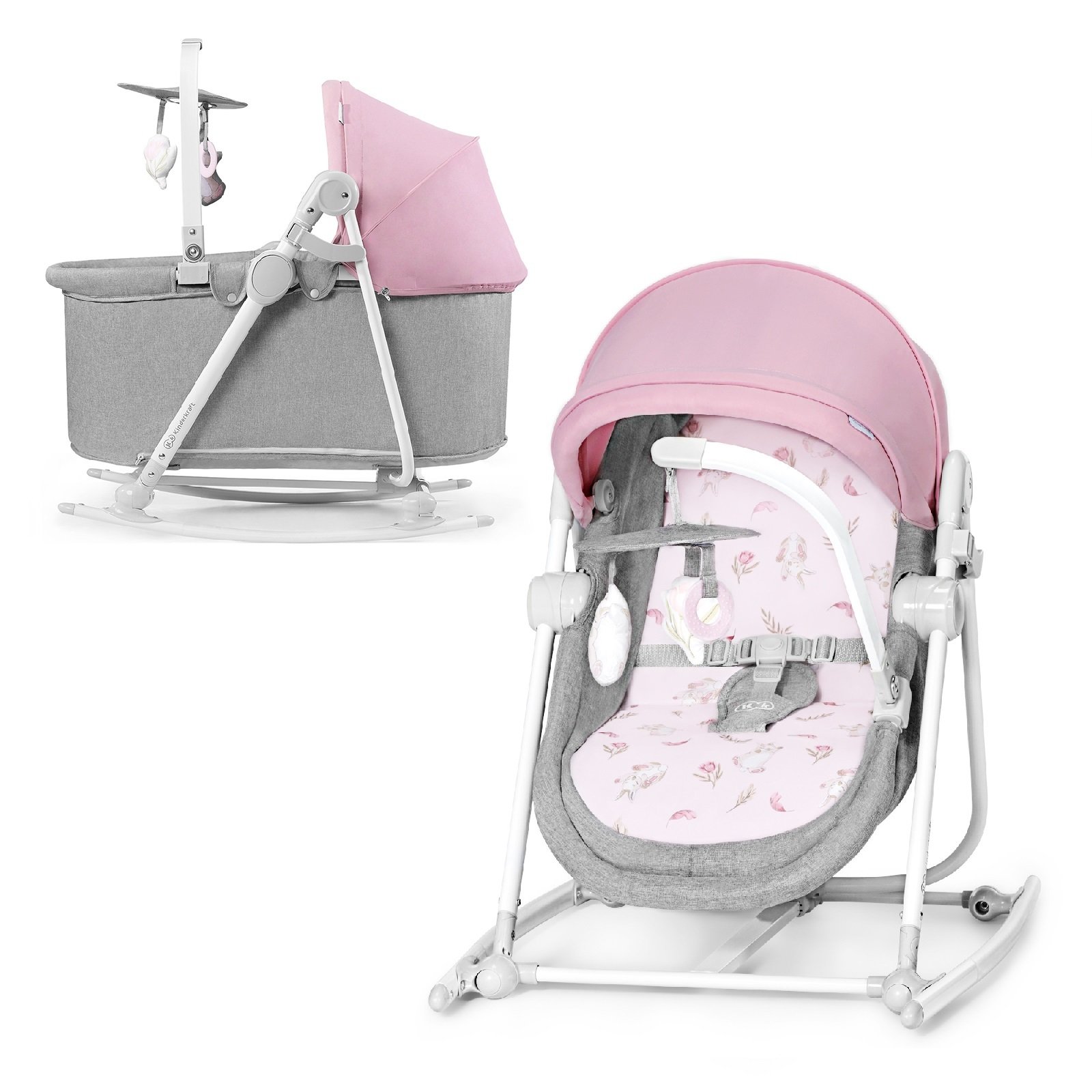 Колыбель Кресло-качалка Kinderkraft Nola 5in1 Peony rose