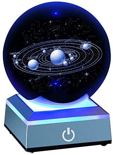 Ночник-проектор Хрустальный шар солнечной системы 3D со светодиодной подсветкой