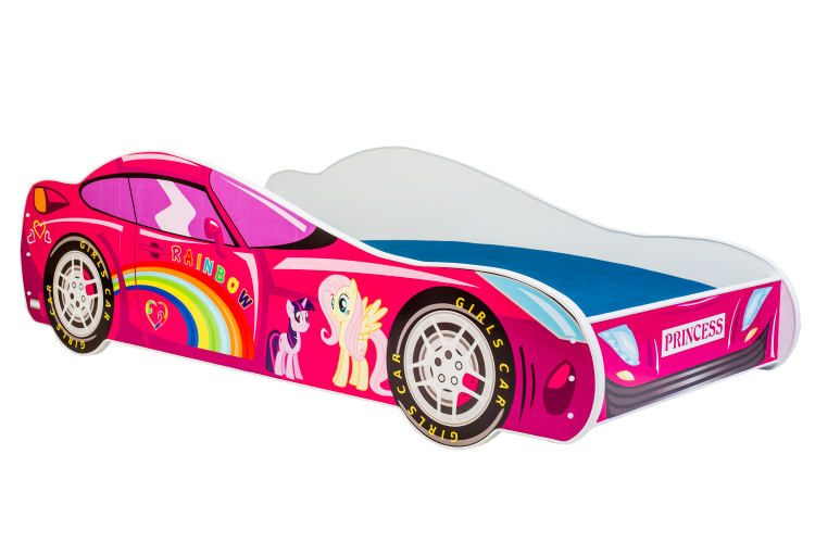 Детская кровать Batcar 140x70 с матрасом Pink