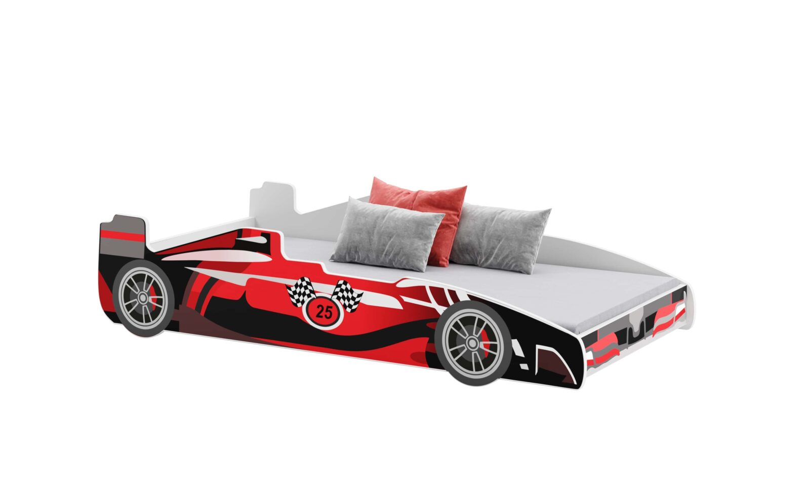 Детская кровать Batcar 160x80 с матрасом FORMULA Red