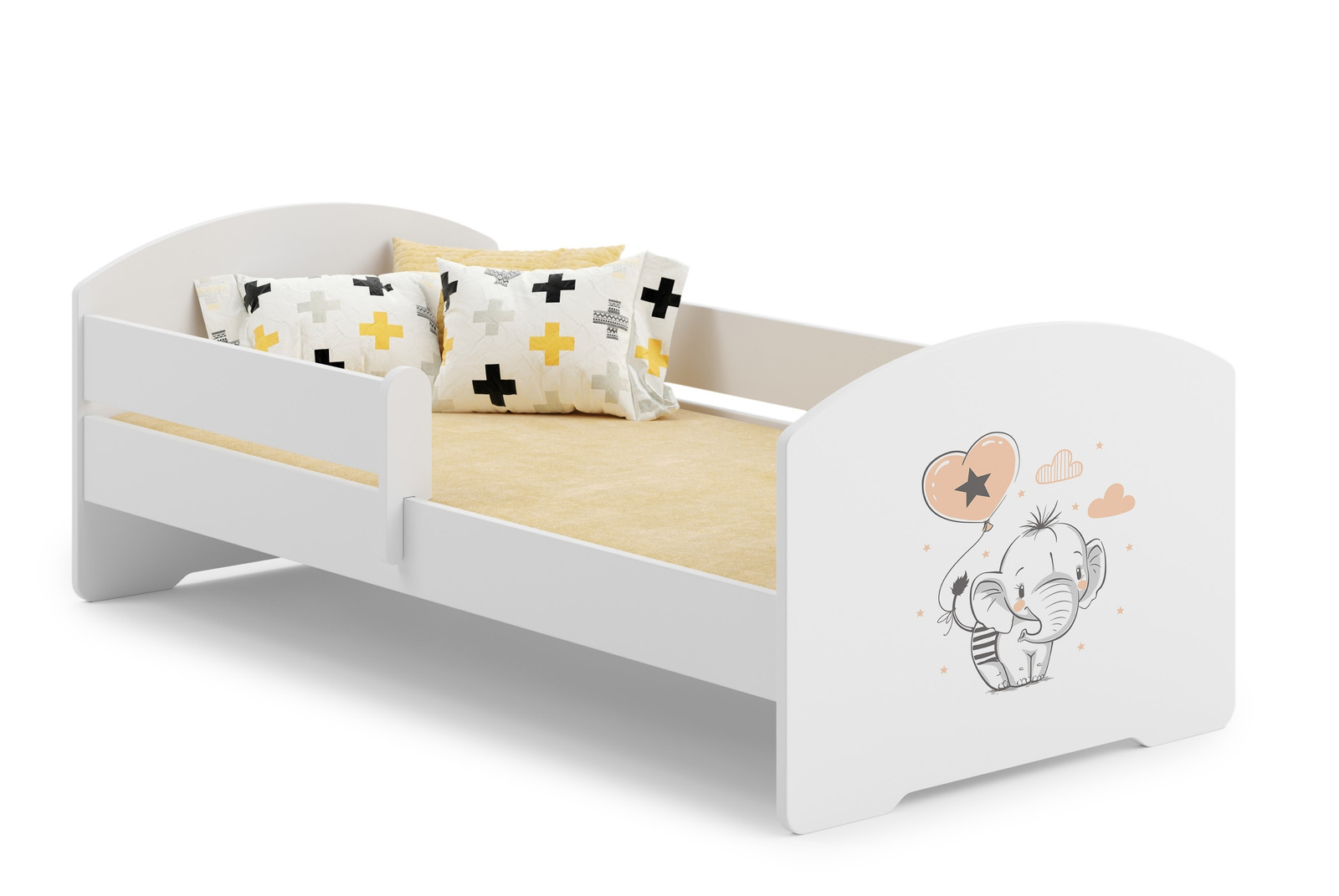 Детская кровать LUK 160x80 с бортиками Baby elephant