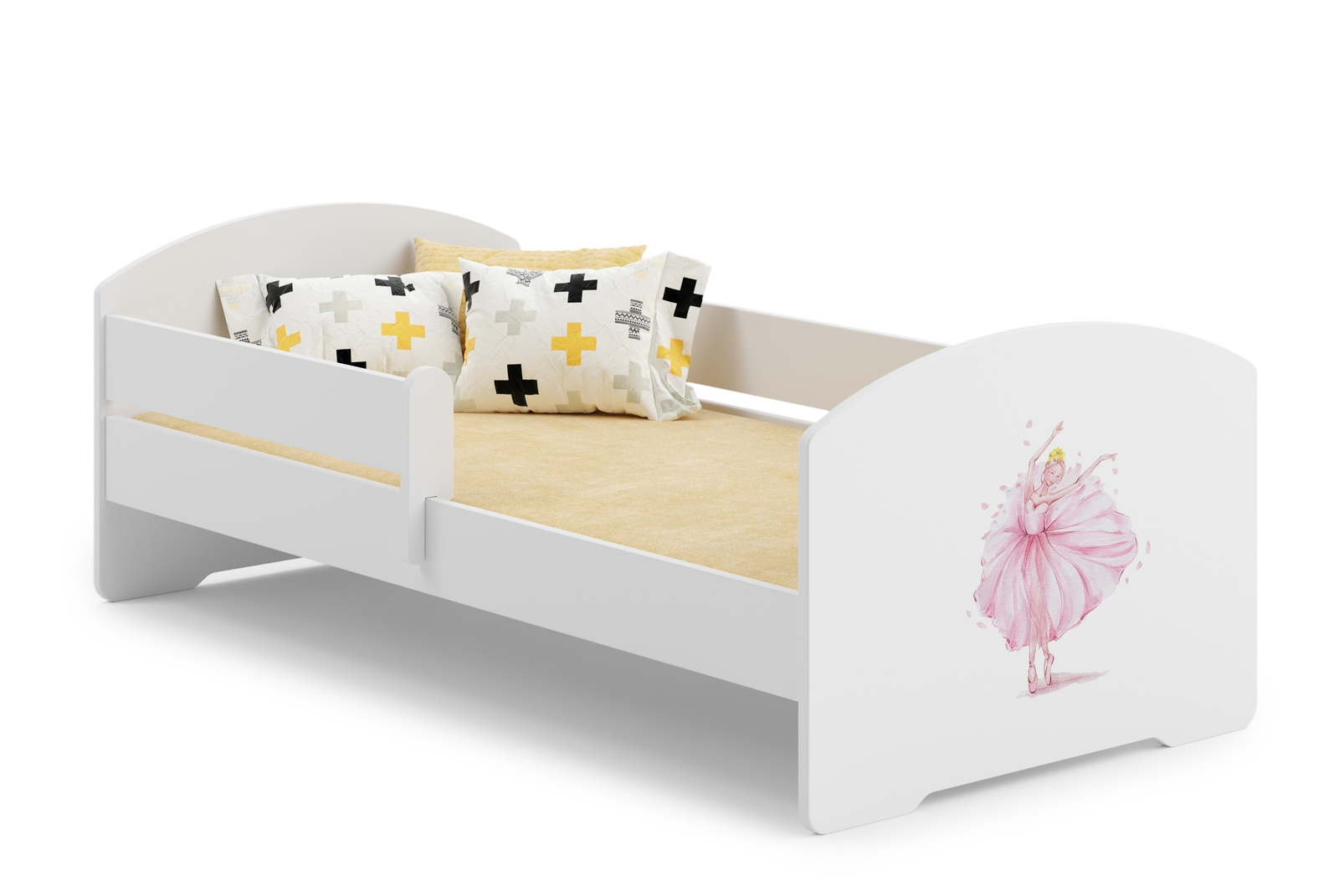 Детская кровать LUK 160x80 с бортиками Princess in a crown