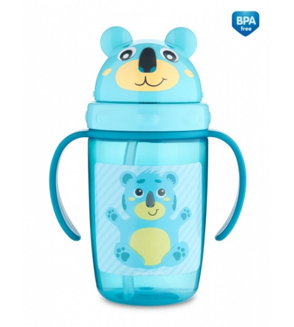 Учебная кружка с трубочкой 400 ml Canpol HELLO LITTLE 56/500 turkus