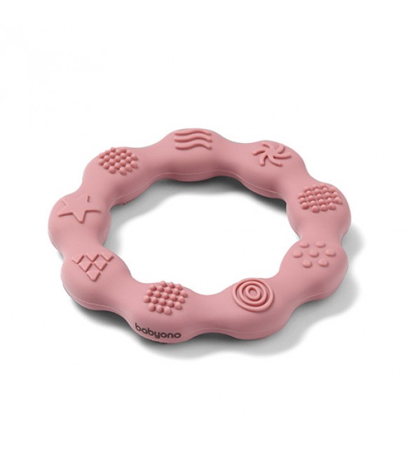 Zobu graužamais elastīgs RING BabyOno 825/02 pink