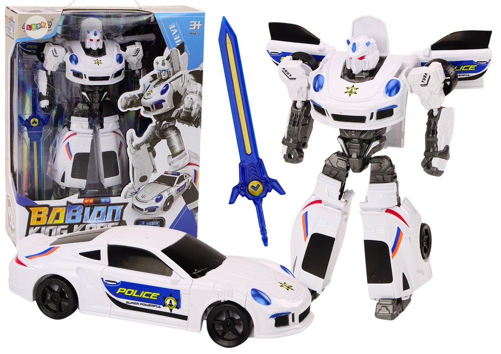 Auto-Robot 2in1 Transformation Police Car White