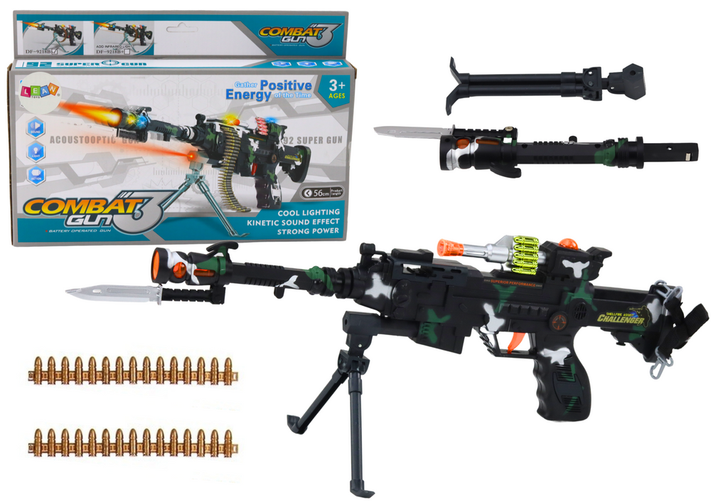 Battery Operated Machine Gun Lights Sounds Realistic Toy