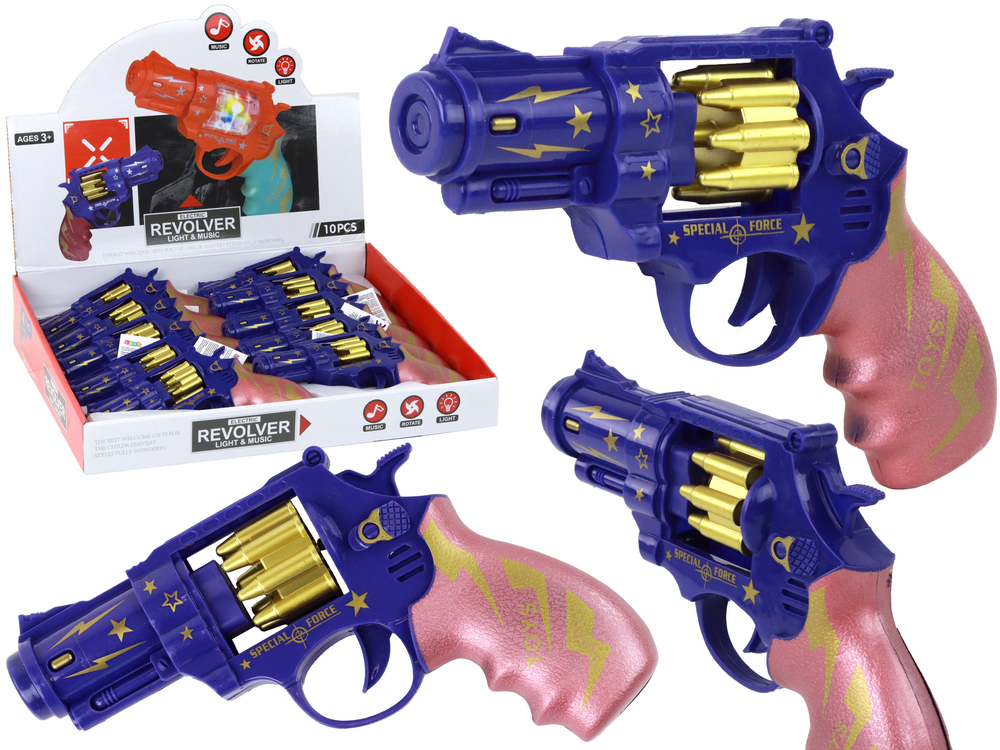 Blue and Pink Revolver Gun Weapon Sounds of Light