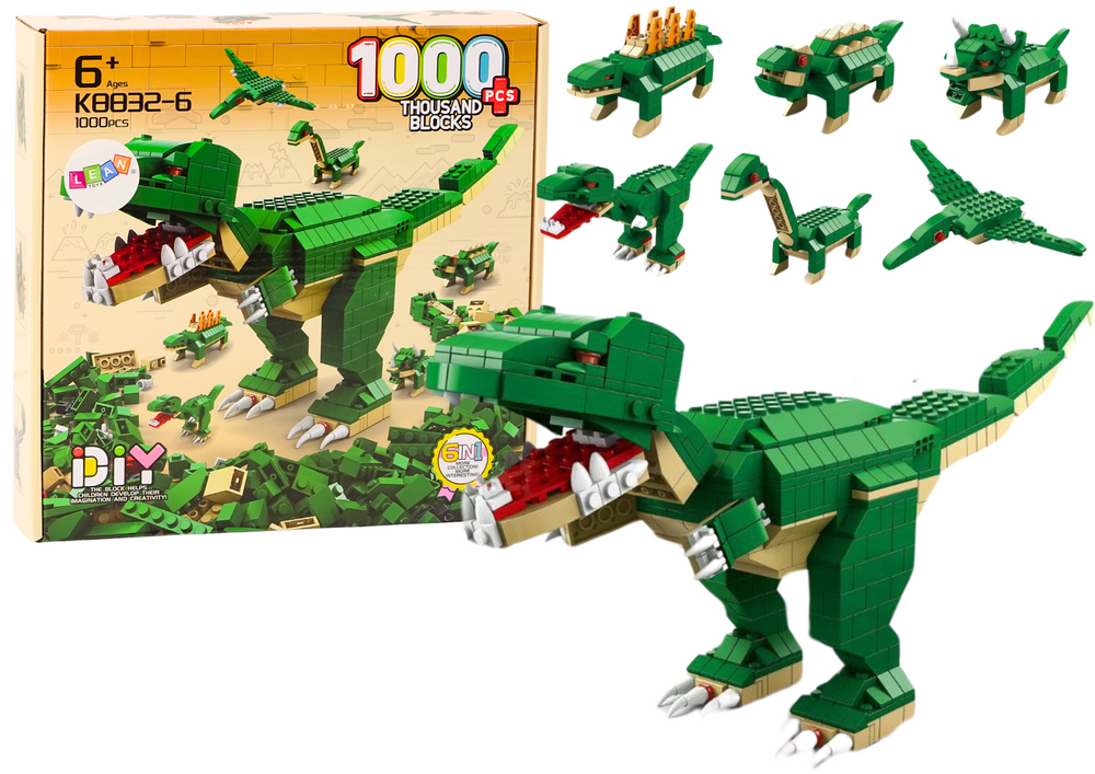 Building Blocks Dinosaurs 6in1 DIY Dinosaur Set 1000 pcs.