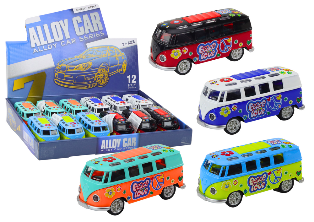 Camper Bus 1:32 Metal Lights Sounds Drive Opening Doors