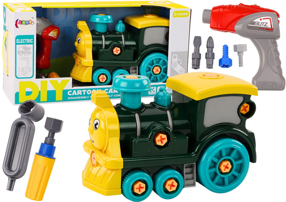 Cartoon Turning Locomotive DIY Green