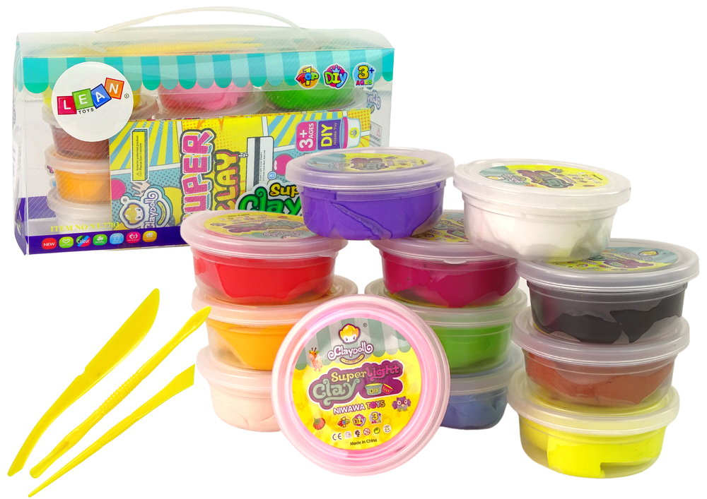 Creative Play Dough Set Cups 12 Colours