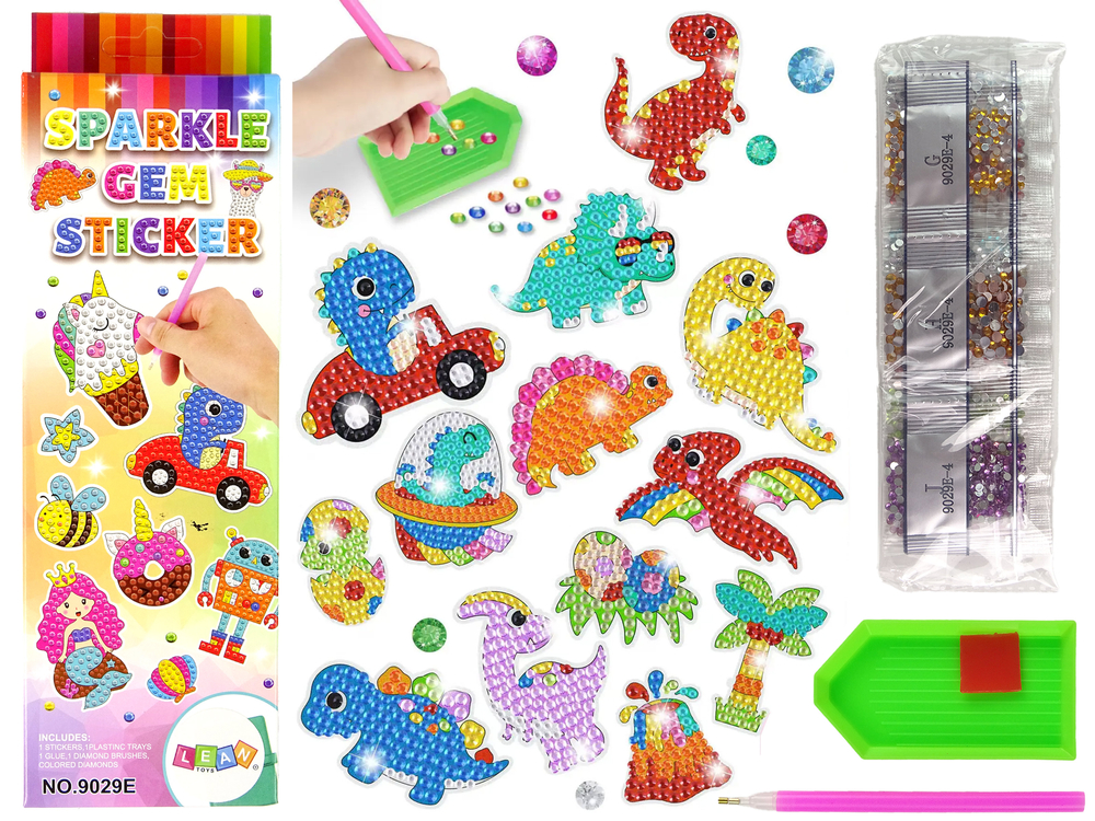 Diamond Embroidery Sticker Set Dinosaurs Mosaic