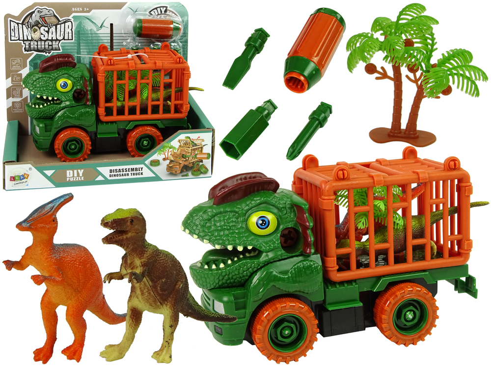 Dinosaur Truck Transporter for Disassembly Green Accessories