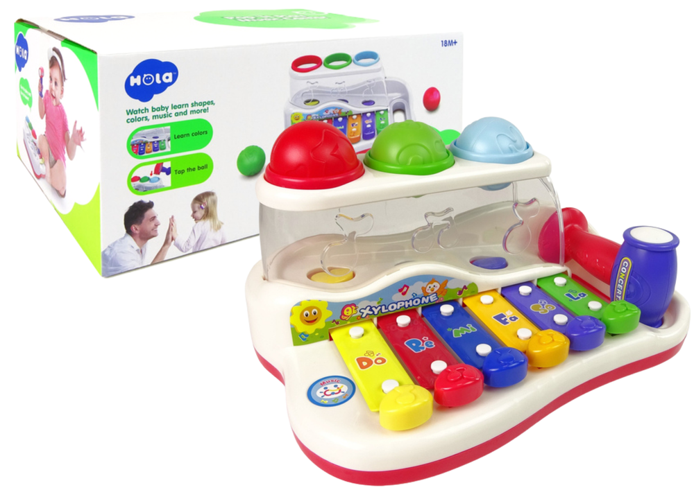 Educational Dulcimer for Toddler Hammer Colourful Balls