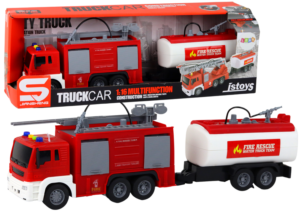 Fire Department With Trailer Fire Truck 1:16 Sounds of Light