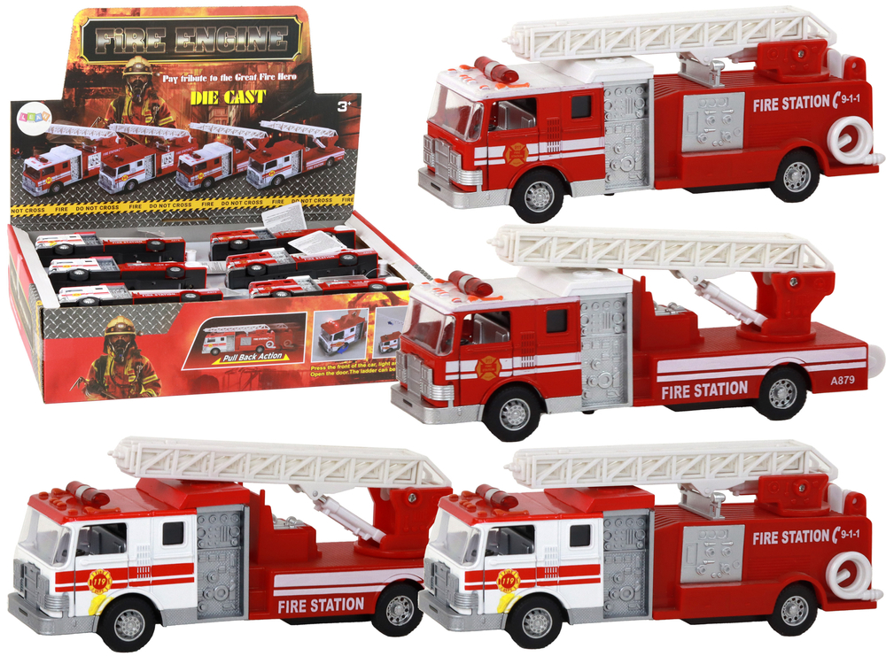 Fire Truck With Friction Drive Sound Extendable Ladder