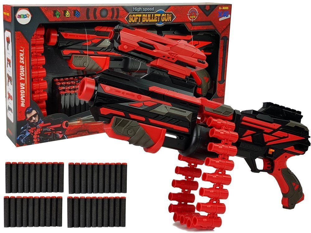 Foam Cartridge Gun 40 Piece Red/Black Target