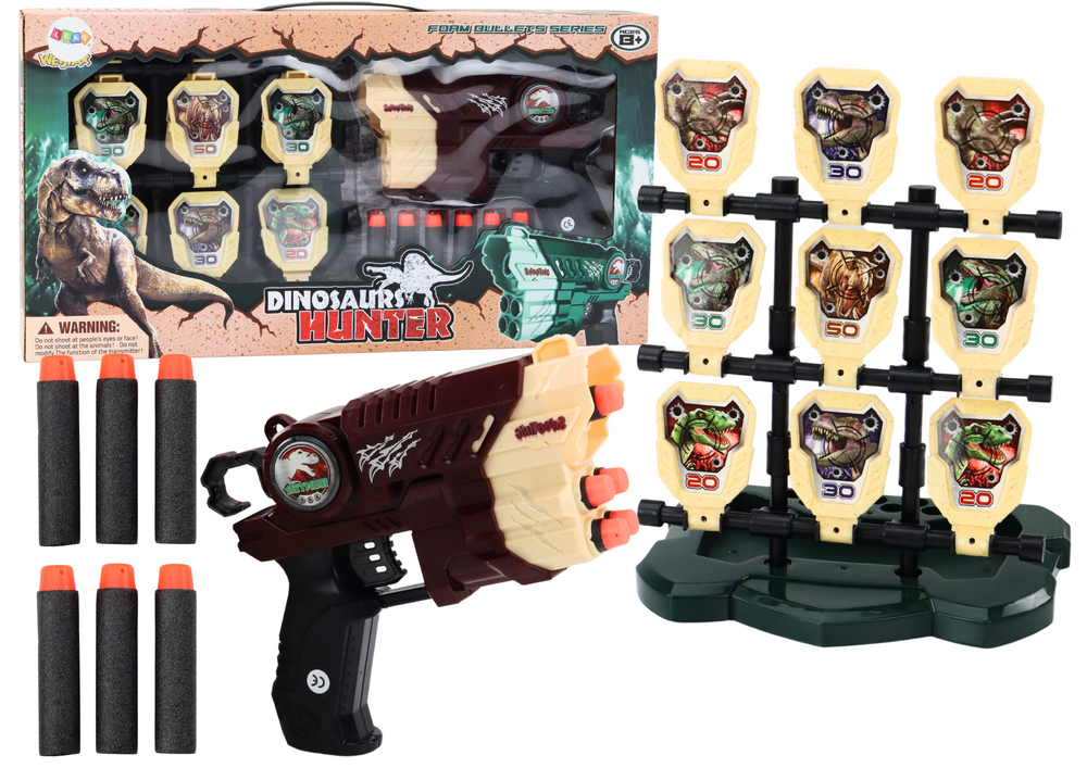 Foam Dinosaurs Brown Dinosaurs Gun With Darts Set