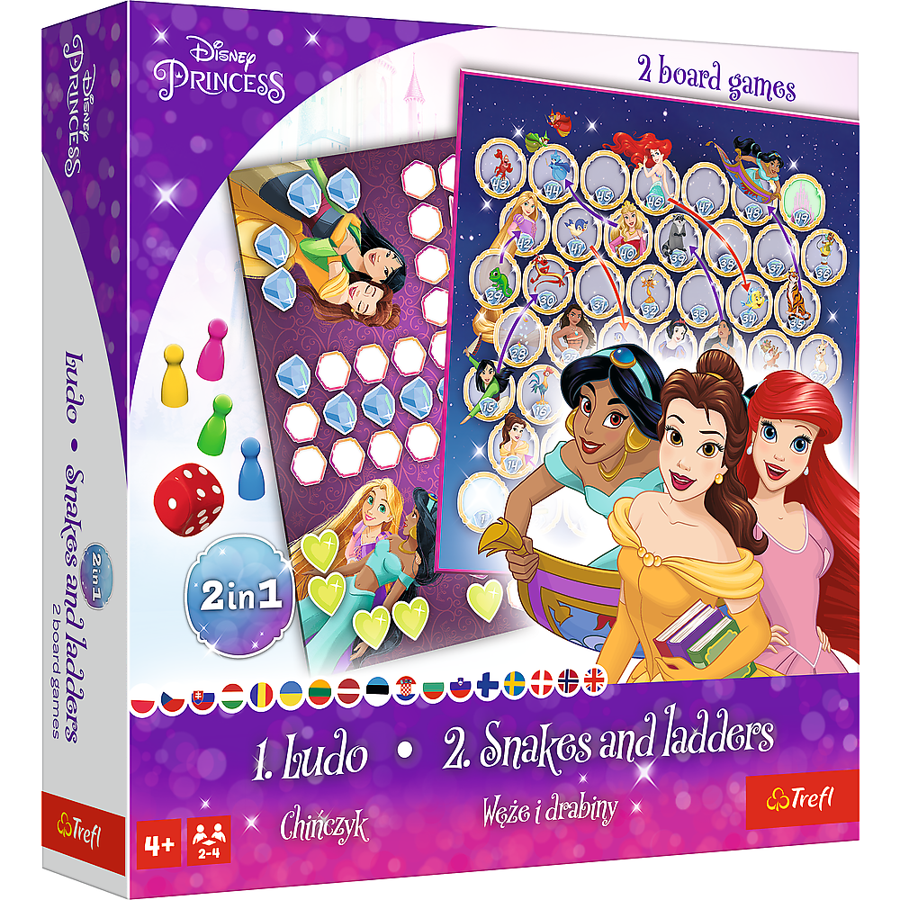 Game 2in1 Chinese Man / Snakes and Ladders - Princess Disney Princess Trefl 02418