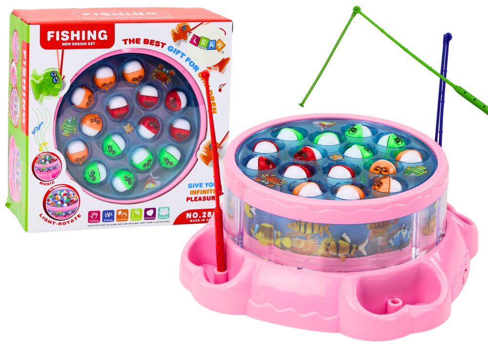 Game Fishing Rods Lights Sounds Pink